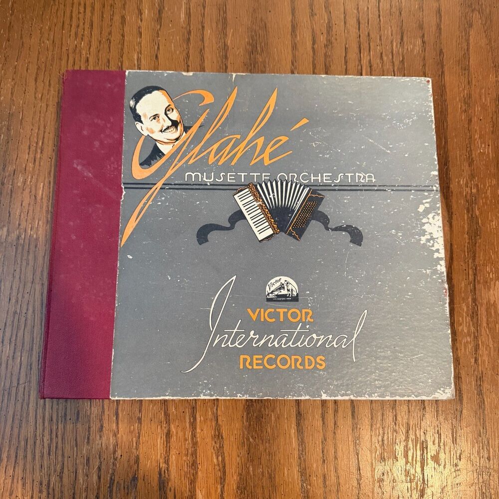 Vintage Will Glahe Musette Orchestra Victor 1944 Record Metal Disc Album